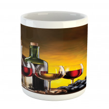 Grapes Bottles and Glasses Mug