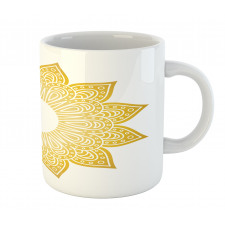 Circle Sun Looking Floral Mug