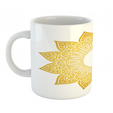 Circle Sun Looking Floral Mug