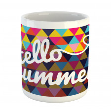 Retro Triangles Hello Summer Mug