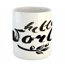 Brush Lettering Hello World Mug