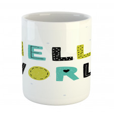 Boys Hello World Polka Dots Mug