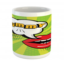 Retro Comic Balloon Lips Art Mug