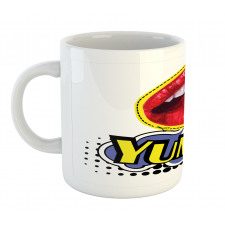 Woman Lips Wording Pop Artwork Mug