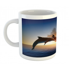 Couple of Dolphins Jump on Sea Mug