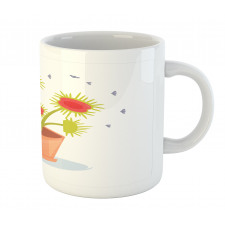 Plant and Fly Silhouettes Mug