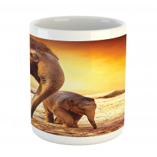 Mother Baby Elephant Family Mug