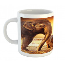 Mother Baby Elephant Family Mug