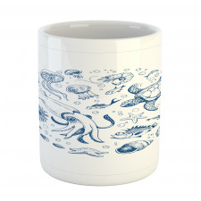 Jellyfish Turtle and Shell Mug