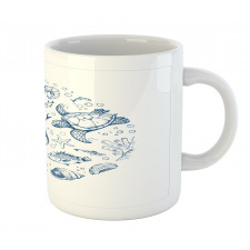 Jellyfish Turtle and Shell Mug