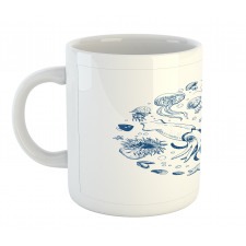 Jellyfish Turtle and Shell Mug