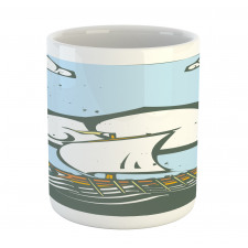 Greek Galley with Oars Sail Mug