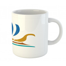 Colorful Greek Ship Sign Mug