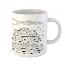 Antique Ship Waves Mug