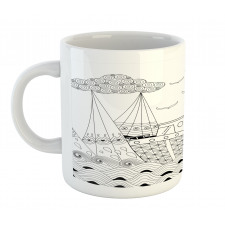 Antique Ship Waves Mug