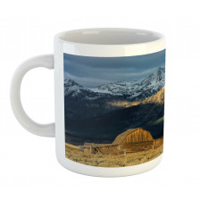 Rustic Wooden Hut Mountains Mug