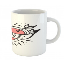 Motifs and Heart Drawing Mug