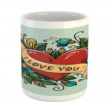 I Love You Ribbon Heart Mug