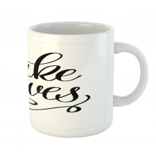 Monochrome Style Cursive Mug