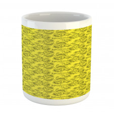 Modernistic Outline Roses Mug