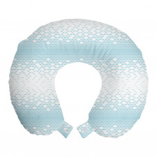 Geometrik Boyun Yastığı Minimal Mavi Dikdörtgen Desenli