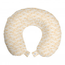 Geometrik Boyun Yastığı Beyaz Fon Üzerinde Turuncu Çizgi Desenli