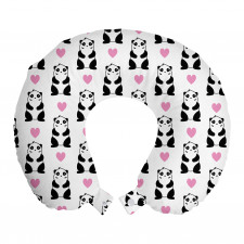 Kalp Boyun Yastığı Sevimli Romantik Minik Aşık Panda Tasarımı