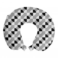 Geometrik Boyun Yastığı Modern Optik İlüzyon Tasarımı Simetri