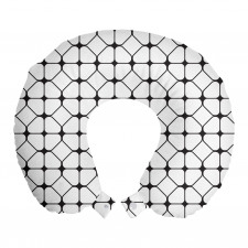 Geometrik Boyun Yastığı Siyah Beyaz Kareler