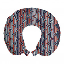 Geometrik Boyun Yastığı Turuncu Mavi Üçgenler