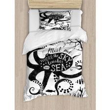 Romantic Saying and Undersea Duvet Cover Set