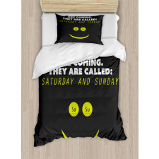 Humorous Weekend Words Smile Duvet Cover Set