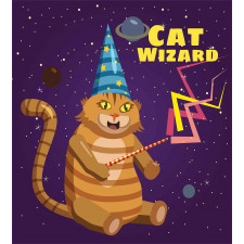 Cat Wizard Funny Cartoon Duvet Cover Set