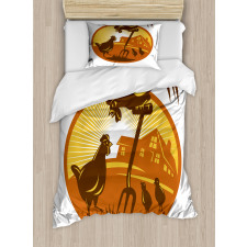 Retro Countryside Duvet Cover Set