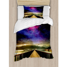 Galaxy Cosmos Bridge Duvet Cover Set