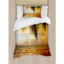 Sunset Caribbean Palms Duvet Cover Set