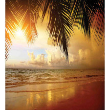 Sunset Caribbean Palms Duvet Cover Set