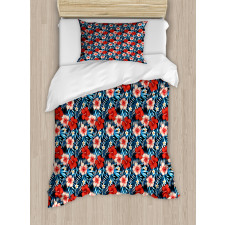 Hibiscus Plumeria Duvet Cover Set