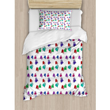 Hearts and Skulls Duvet Cover Set