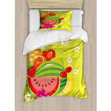 Cartoon Natural Food Daisies Duvet Cover Set