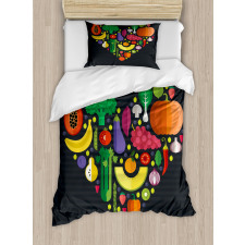 Healthy Eating Natural Heart Duvet Cover Set