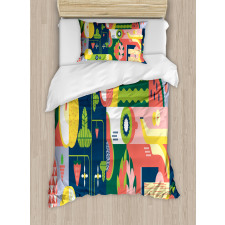 Abstract Modern Food Duvet Cover Set