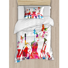 Vivid Polygonal Instruments Duvet Cover Set