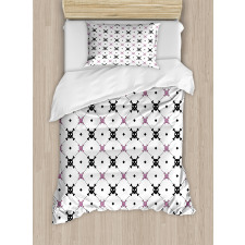 Black Girly Crossbones Duvet Cover Set