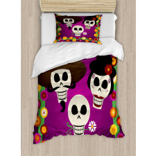 Folk Sugar Skulls Duvet Cover Set