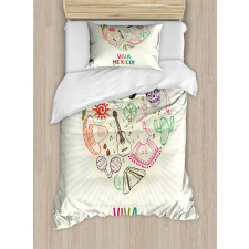 Viva Mexico Folklore Duvet Cover Set