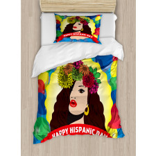 Pop Art Girl and Balloons Duvet Cover Set