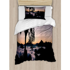 Fog Fill Valley Sunset Duvet Cover Set