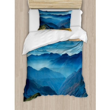 Blue Mountain Ridges Duvet Cover Set