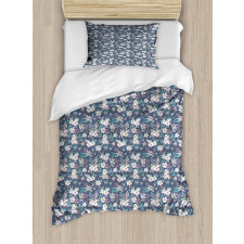 Soft Tones Neat Floral Art Duvet Cover Set